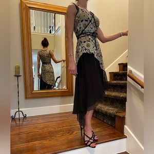 Twin-set Floral Chiffon Canted Dress Sized Medium